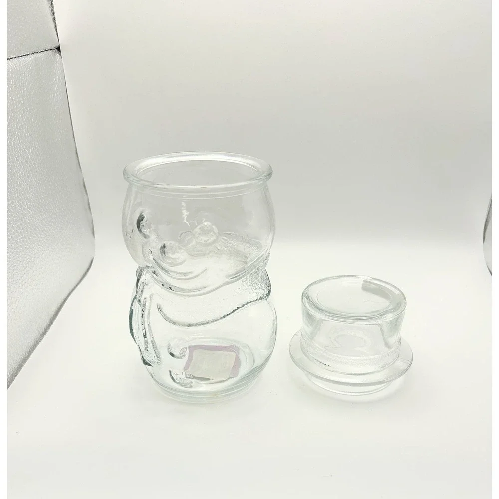 Christmas Snowman Apothecary Clear Glass Small 7.5